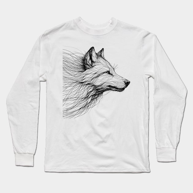 Wolf Long Sleeve T-Shirt by designerhandsome